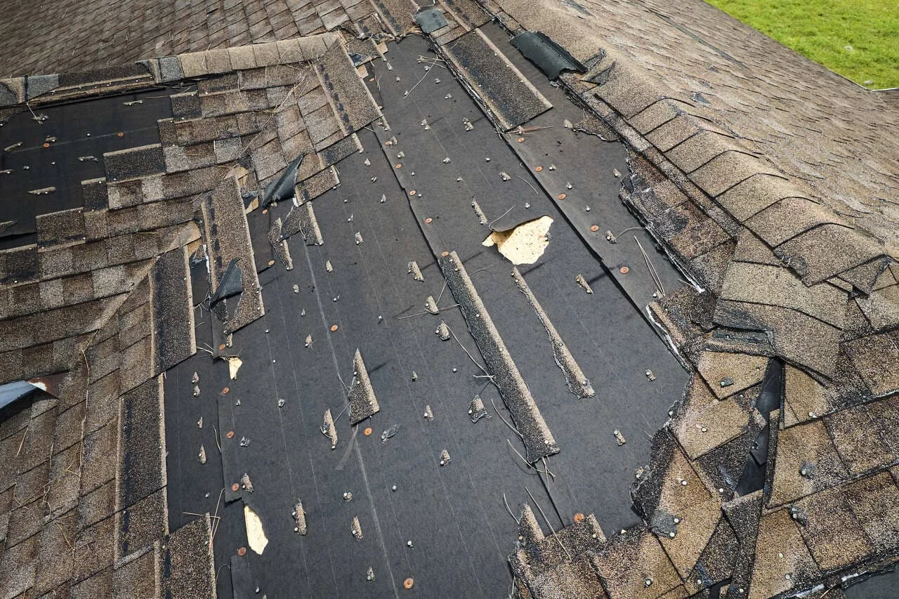 Damaged roof