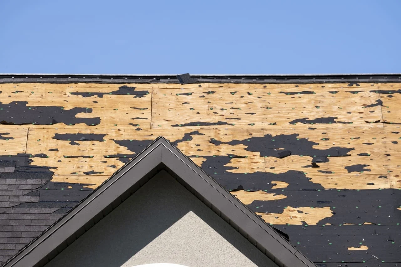 Damaged rooftop